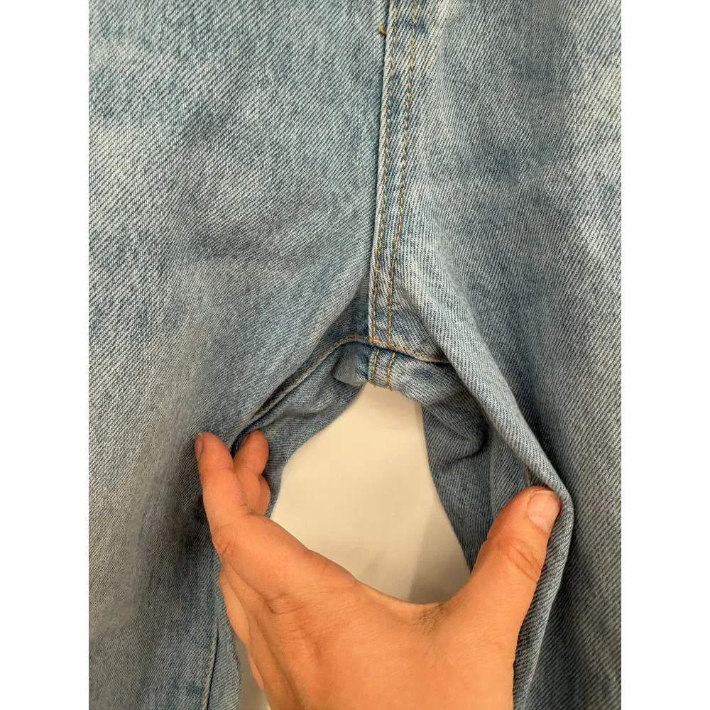 Zara‎ Jeans Womens Blue Denim Mom Fit High Rise Straight Leg Ankle Sz 4